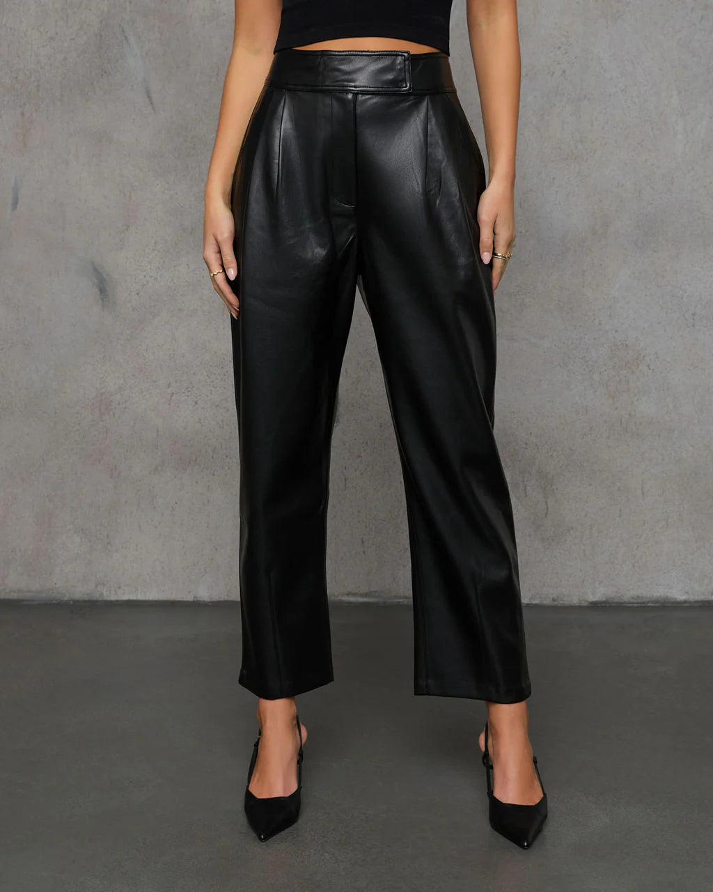 Amerie Cropped Faux Leather Pants