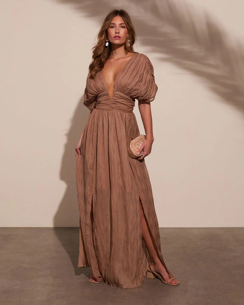 Harvest Nights Plisse Empire Maxi Dress