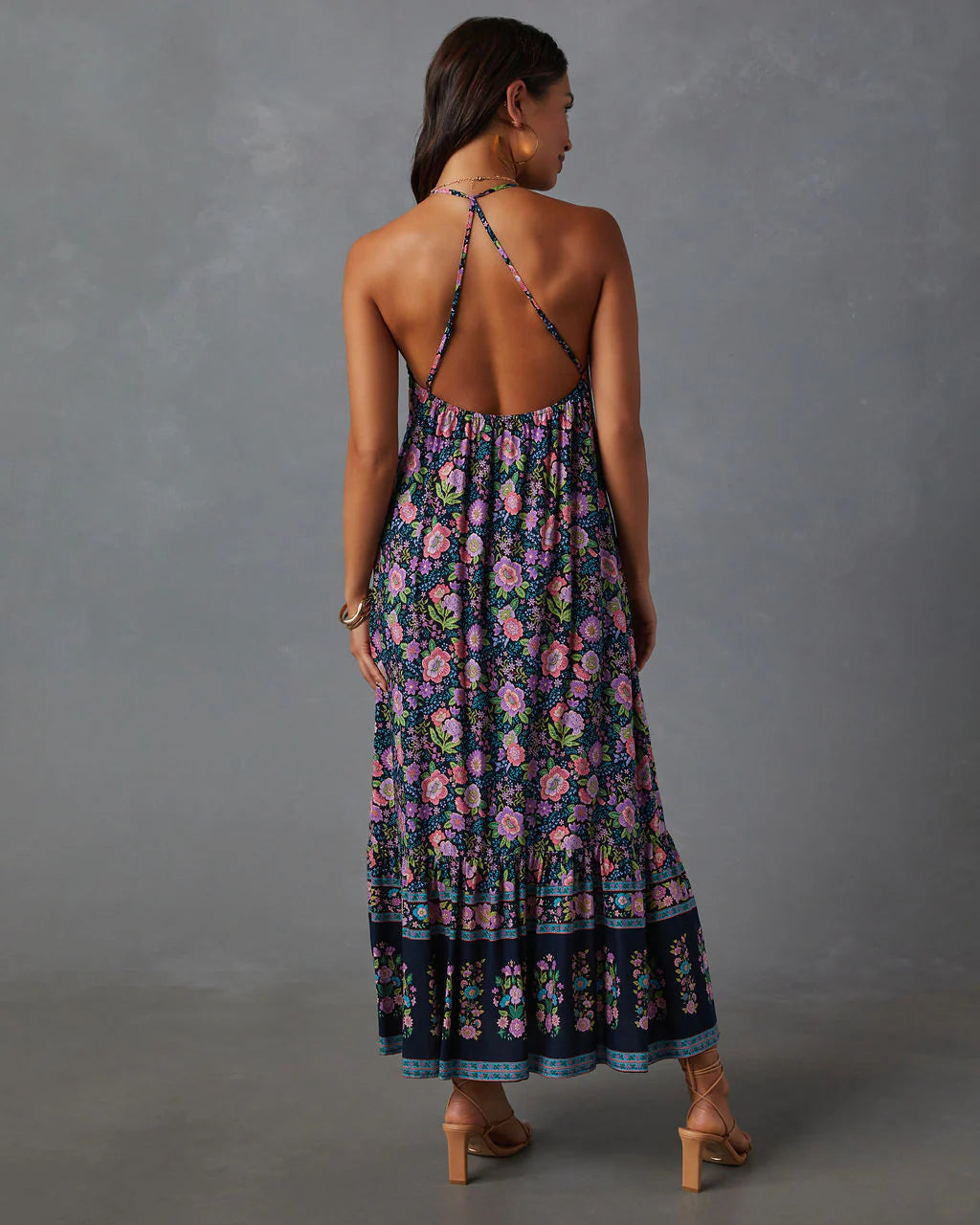 Lyssa V-Neck Empire Maxi Dress