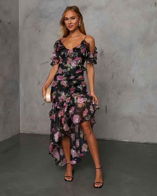 Chelsea Off The Shoulder Ruffle Maxi Dress