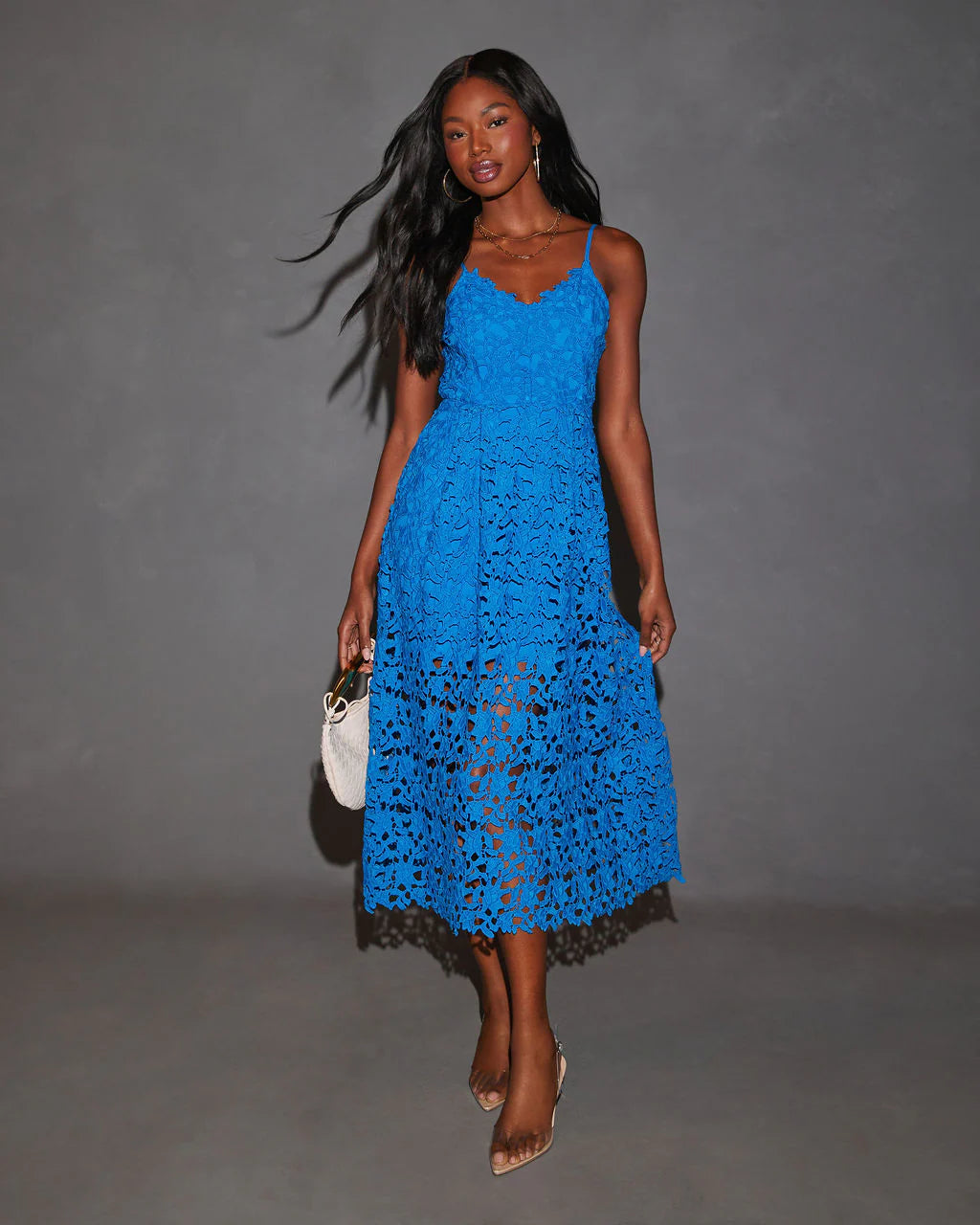 Picturesque Lace Midi Dress