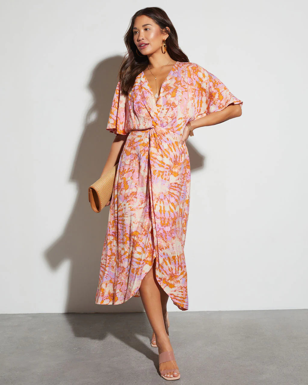 Baylee Printed V-Neck Midi Dress