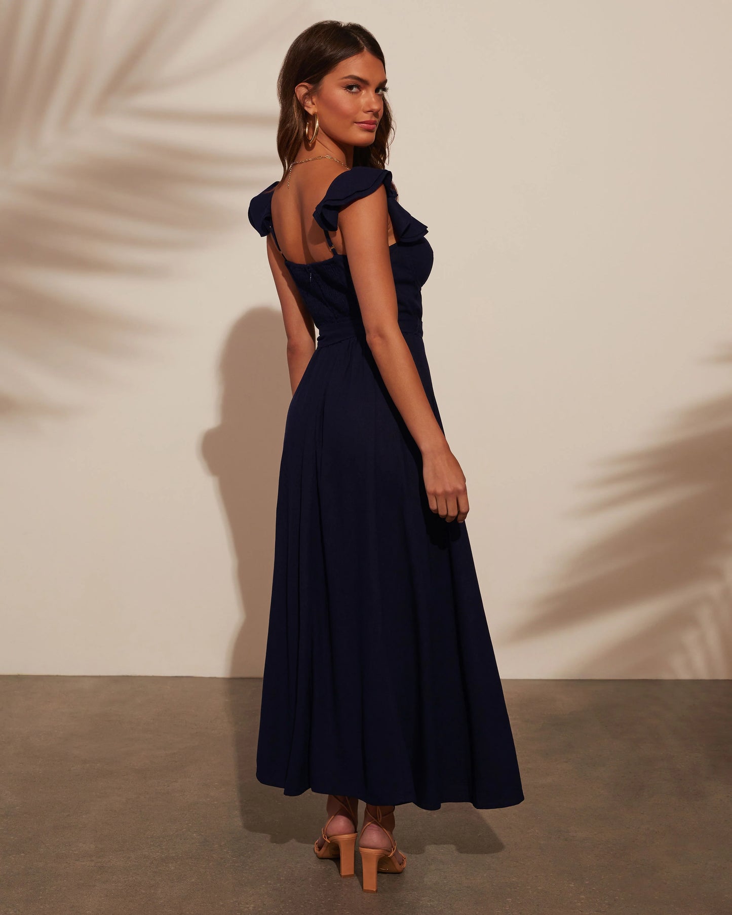 Perfect Date Cotton Tie Waist Midi Dress