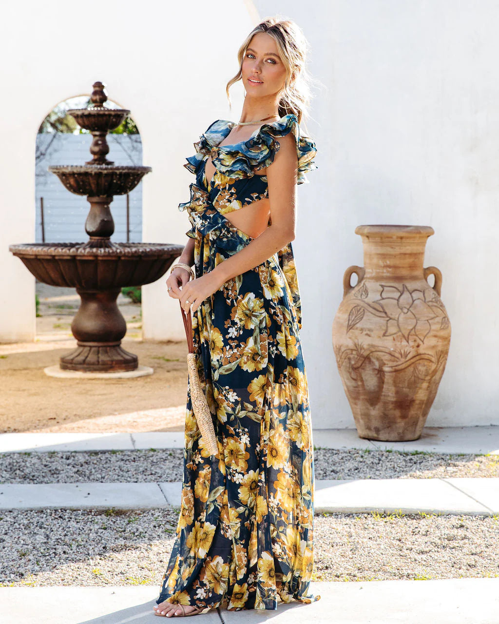 Encanto Floral Ruffle Maxi Dress