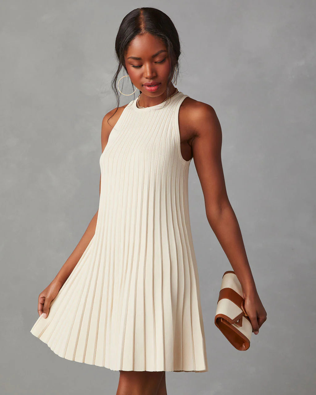 Laurie Sleeveless Pleated Mini Dress