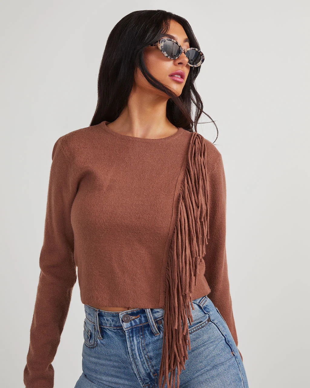 Autumn Breeze Fringe Trim Sweater